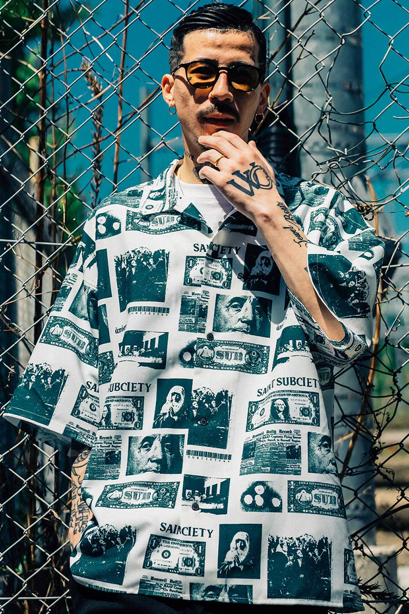 Subciety (サブサエティ) PATTERNED SHIRT C (WHITE)