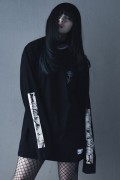 アマツカミ 棘薔薇/Rose Needle Long T-Shirts Black