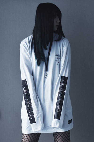 アマツカミ 棘薔薇/Rose Needle Long T-Shirts White