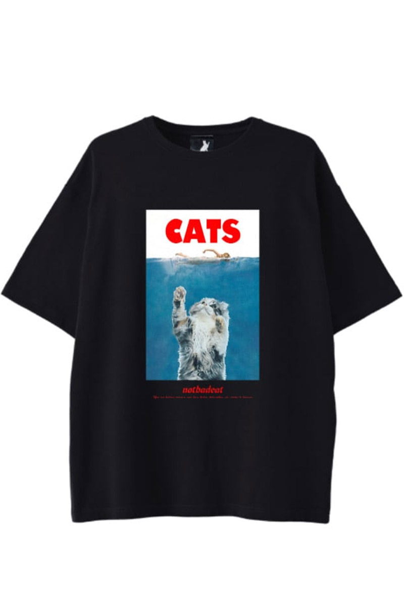 NOTBADCAT (ノットバッドキャット) sea cats SS Tee Black