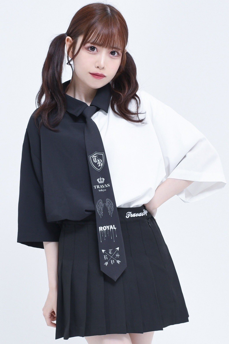 TRAVAS TOKYO【トラバストーキョー】Necktie H/S Shirts Black×White