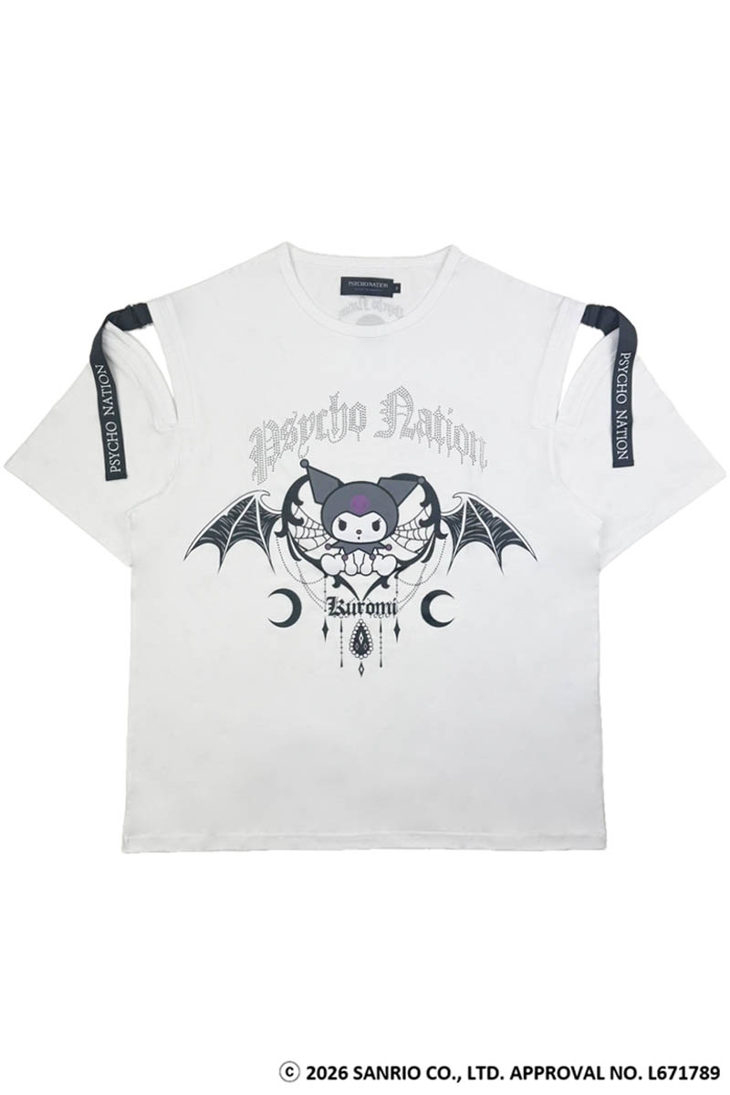 クロミ×PSYCHO NATION(サイコ・ネーション) デビル・ストーンTEE - White