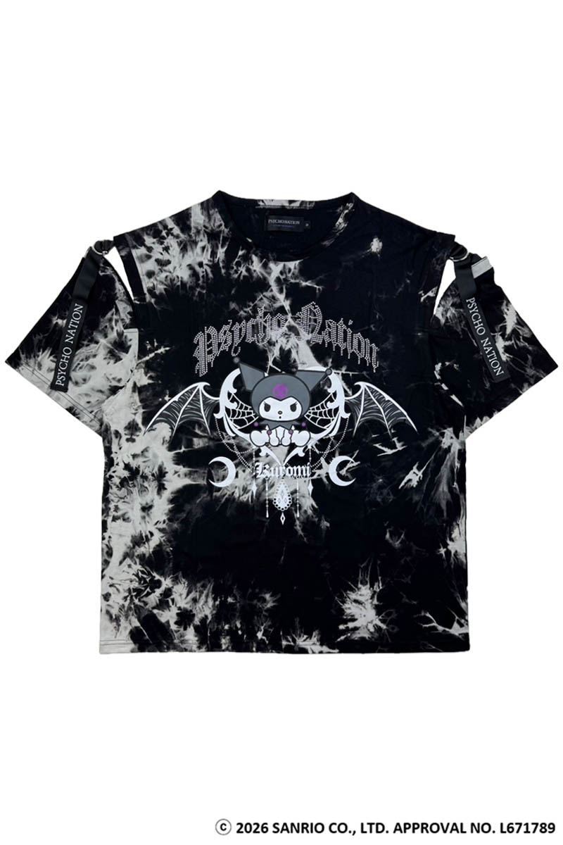 クロミ×PSYCHO NATION(サイコ・ネーション) デビル・ストーンTEE - Blackタイダイ