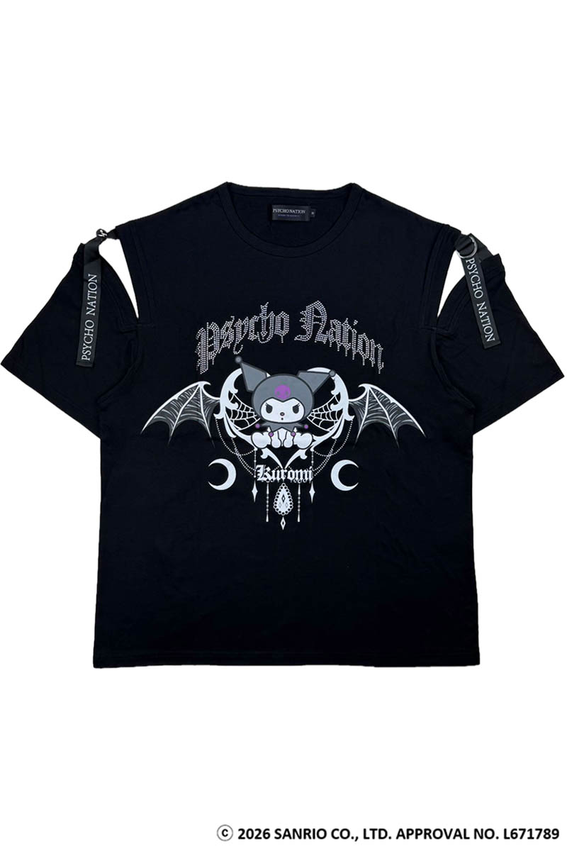 クロミ×PSYCHO NATION(サイコ・ネーション) デビル・ストーンTEE - Black