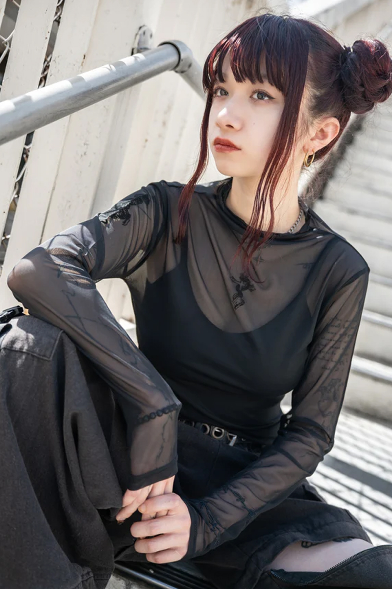 gibous (ギボス) GIBOUS TATTOO SHEER TOPS