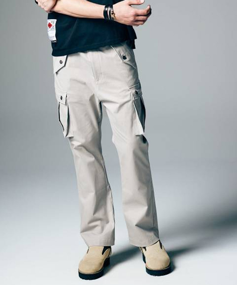 glamb(グラム) Sarrouel Flare Cargo Pants / サルエルフレアカーゴパンツ - Beige