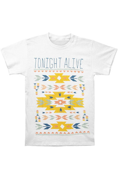 TONIGHT ALIVE Indian Pattern White T-Shirt
