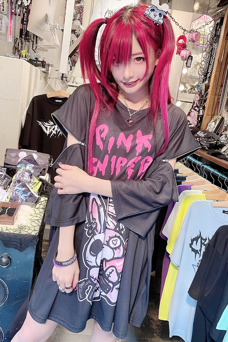 HYPER CORE  PINK SNIPER グラフィックジップTシャツ