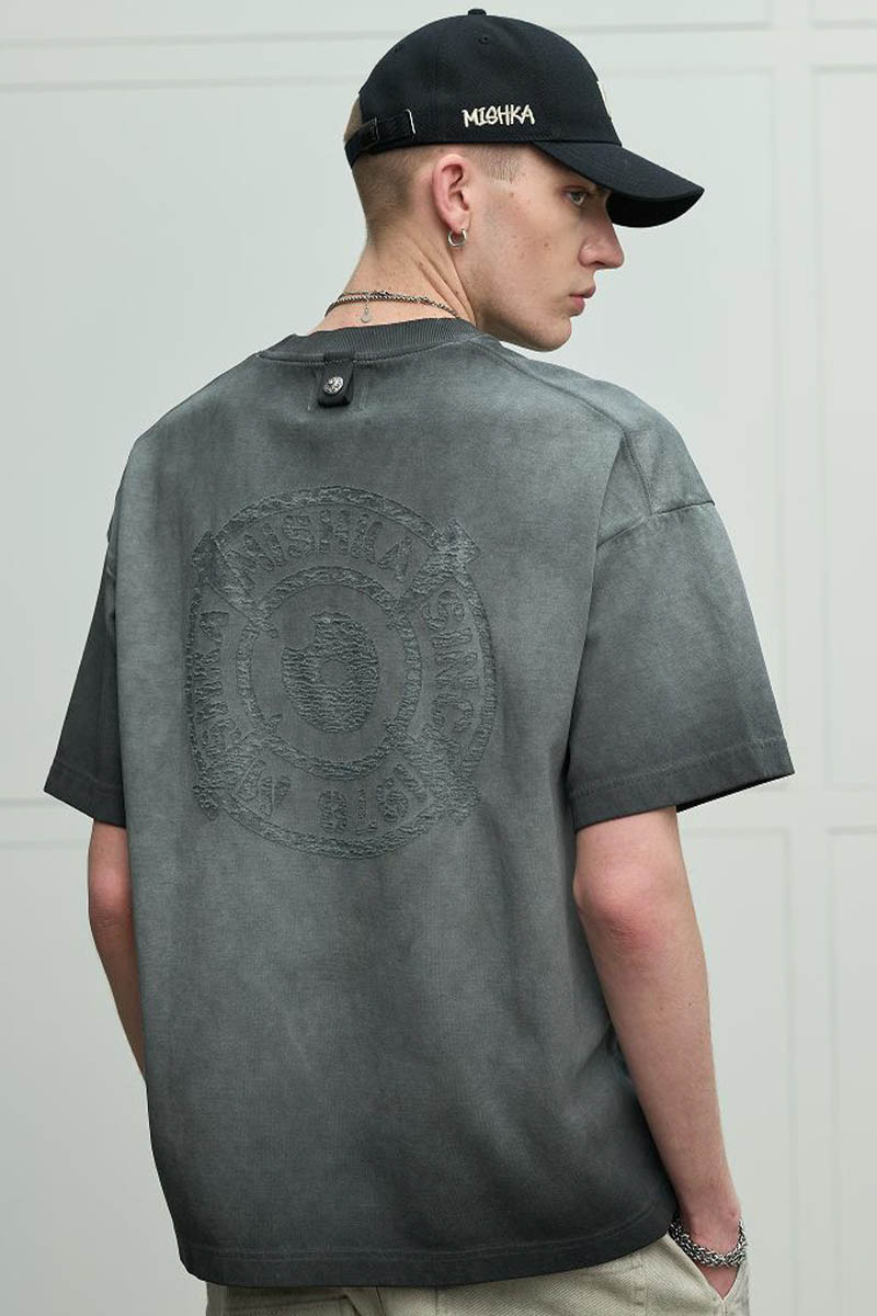 MISHKA (ミシカ) Laser Cut Crew Tee - Grey