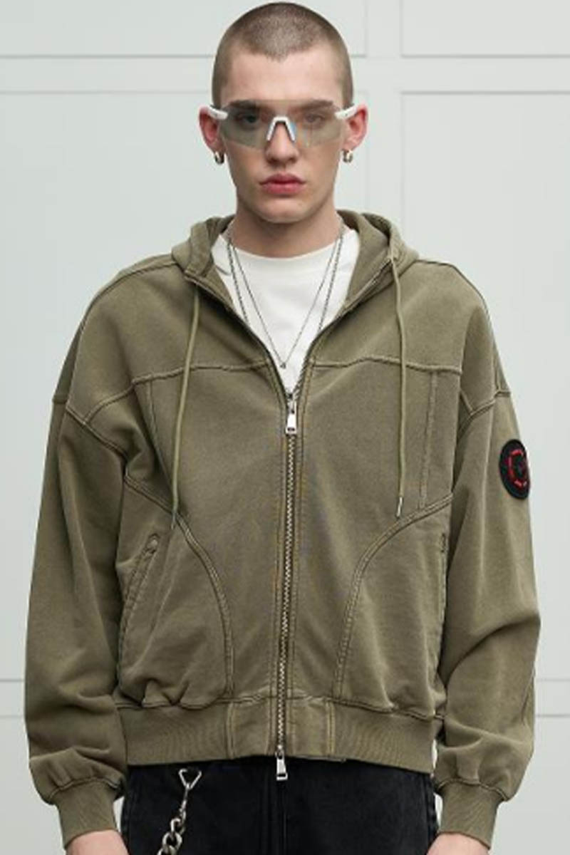 MISHKA (ミシカ) Full-zip Hoodie A - Khaki