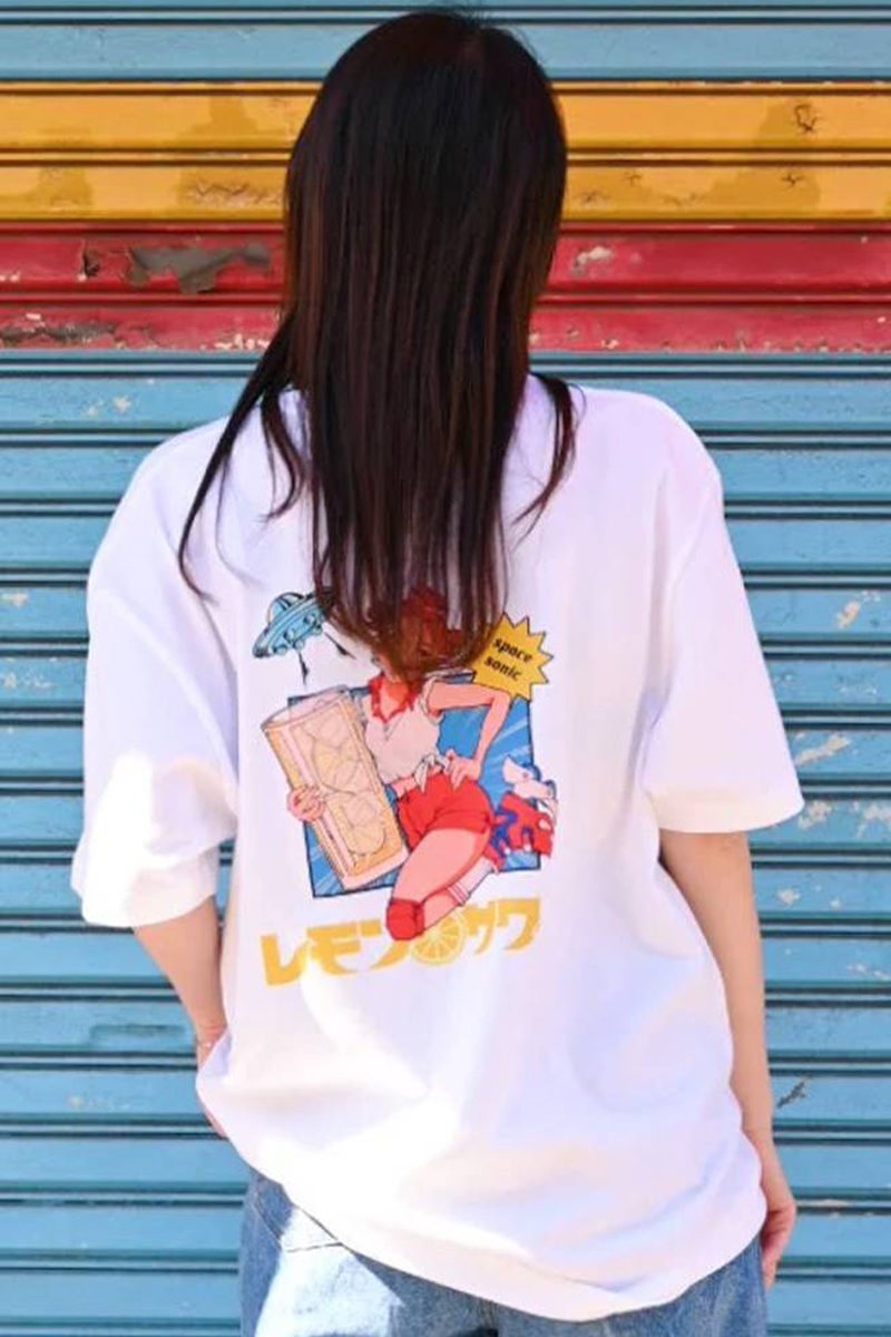 One Drop (ワンドロップ) maniko レモンサワー Tshirt ホワイト