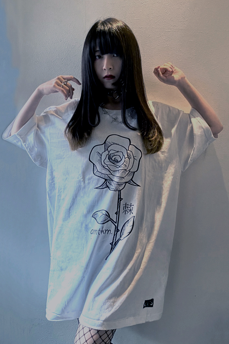 アマツカミ 棘薔薇/Rose Needle T-Shirts White
