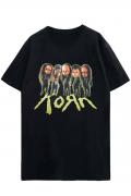 KORN バンドTシャツ ユニセックス: Cartoon Band Photo Tee - Black