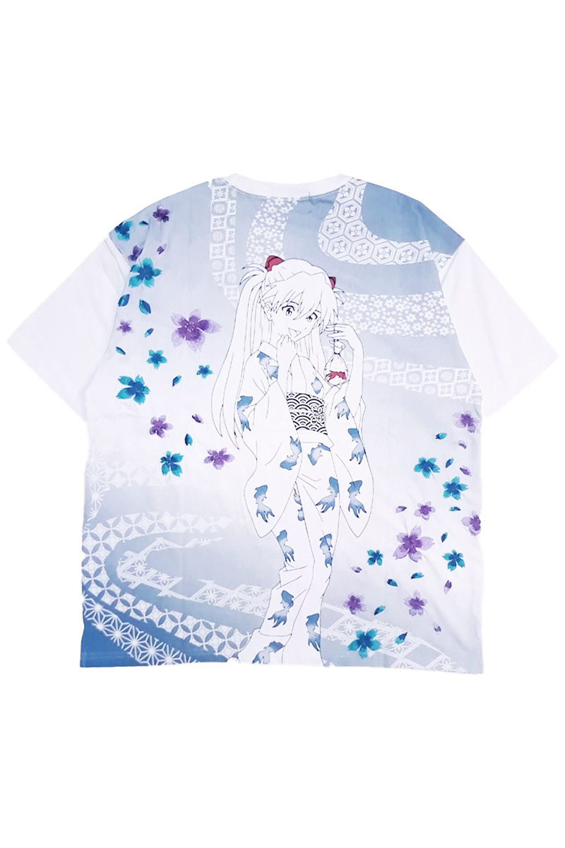 EVANGELION x 錦 アスカ浴衣夏祭りTシャツ - White