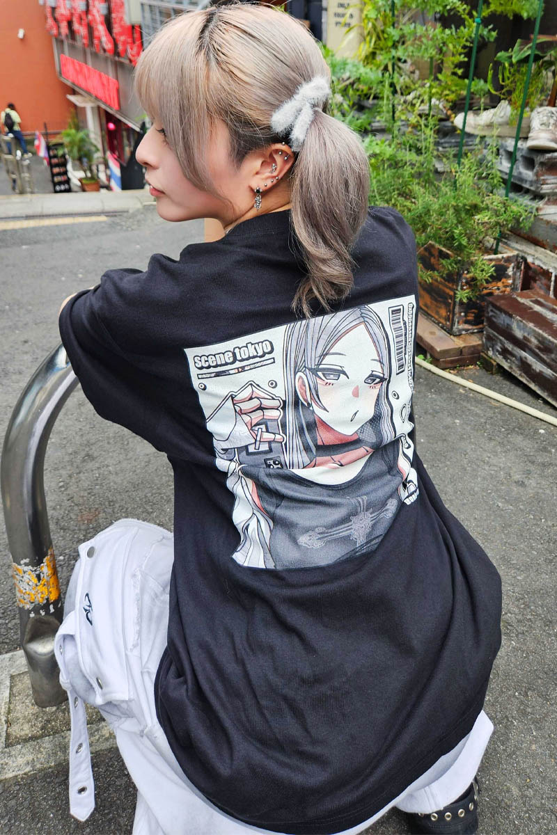 SCENE TOKYO (シーントウキョウ) cross girl Tee - Black