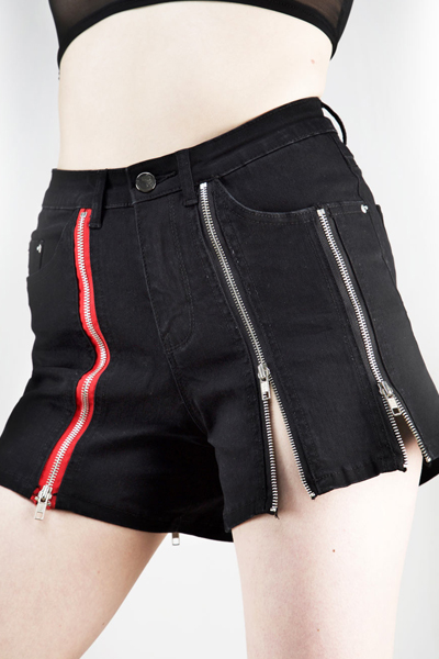 DISTURBIA CLOTHING Zip Shorts
