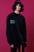 LILWHITE(dot) LW-18AU-LT01 -CONFESSION- MOCKNECK L/S TEE BLACK