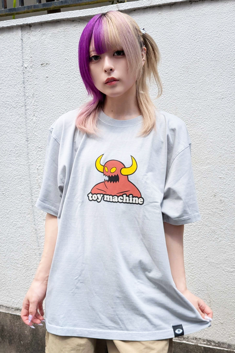 TOY MACHINE (トイ・マシーン) 〈WASHED〉TOYMONSTER SS TEE - L.Gray