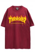 THRASHER TH91130 FLAME MAG LOGO TEE BURGUNDY