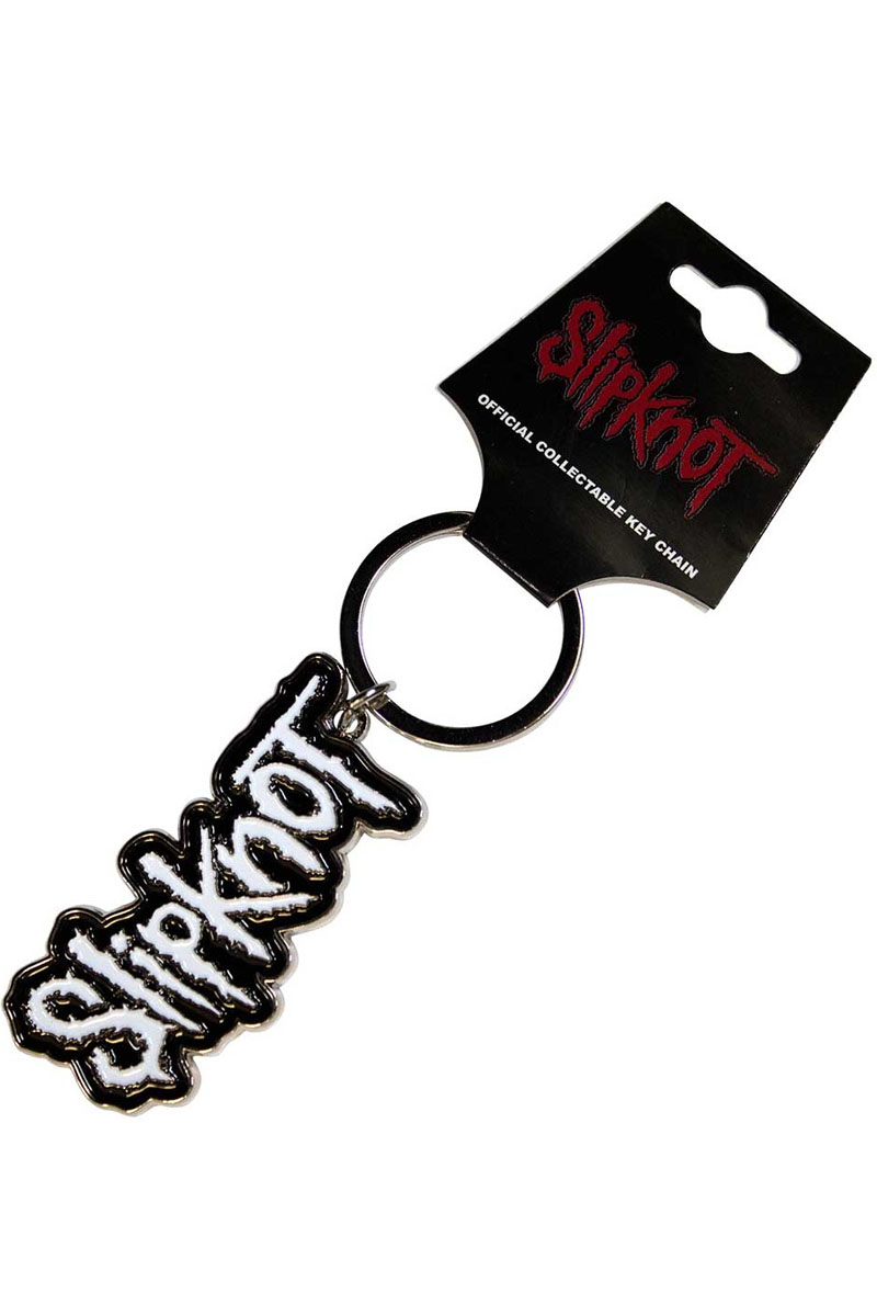 【予約商品】SLIPKNOT KEYCHAIN: WHITE LOGO BLACK BORDER
