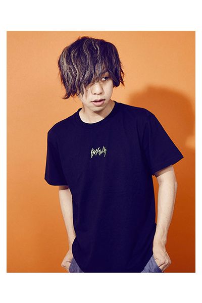 ロックファッション バンドグッズのgekirock Clothing Keytalk シンプルロゴ刺繍tシャツ ブラック