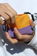 THANK GOD, IT’S FES! フェスバッグ　TGIF!　カラビナ付きリップポリ配色ミニポーチ - Yellow×Purple