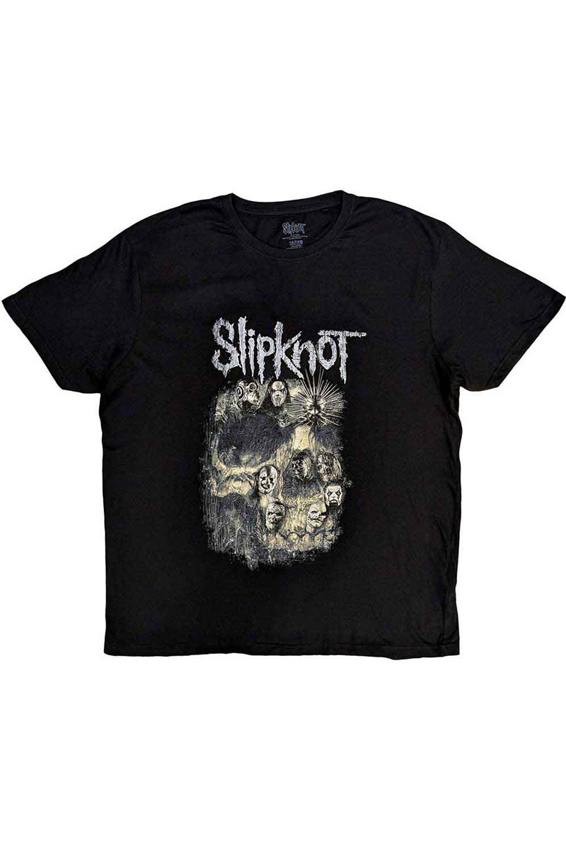 【予約商品】SLIPKNOT バンドTシャツ ユニセックス : SKULL GROUP (BACK PRINT)