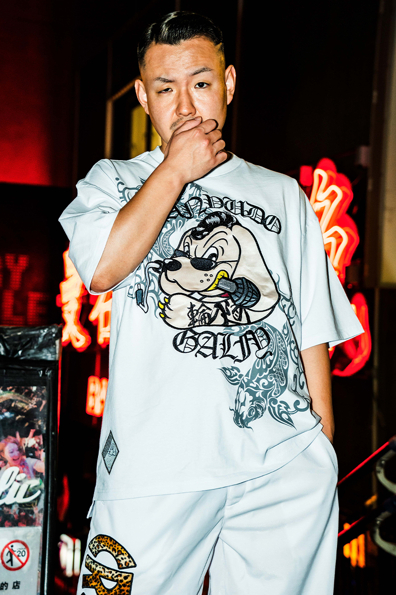 輪入道×GALFY×GEKIROCK CLOTHING スペシャル・コラボ・Tシャツ WHITE