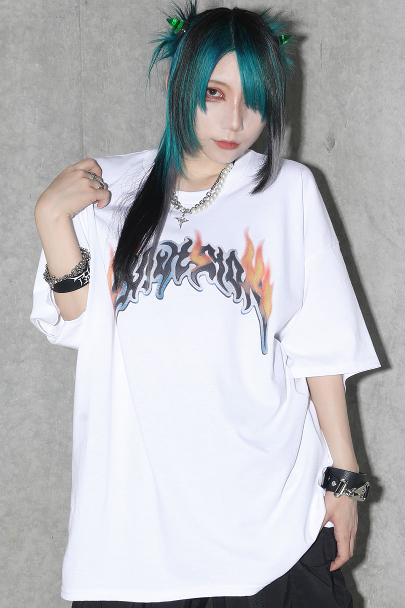 DI:VISION (ディヴィジョン) BURNED LOGO Tee WHITE