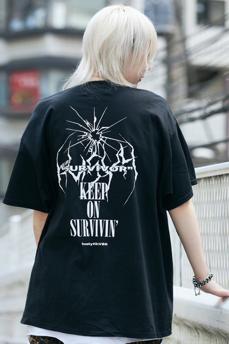 husky × DI:VISION × GEKIROCK CLOTHING コラボTシャツ BLACK / WHITE