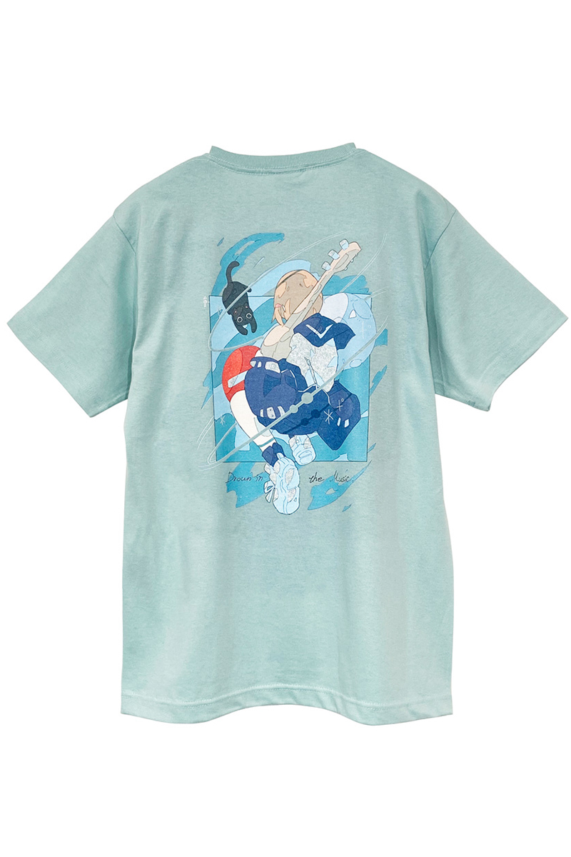 FACT101(ファクト・イチマルイチ) 音楽に溺れる Tシャツ BLUE