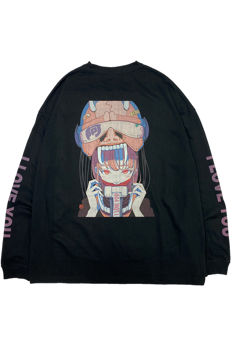 FACT101(ファクト・イチマルイチ) 「Love letter」BigロングTシャツ BLACK