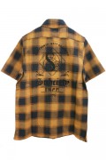Subciety OMBRE CHECK SHIRT S/S-THRON- MUSTARD