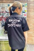 THRASHER TH5178 SKATE AND DESTROY  S/S Shirt BLACK