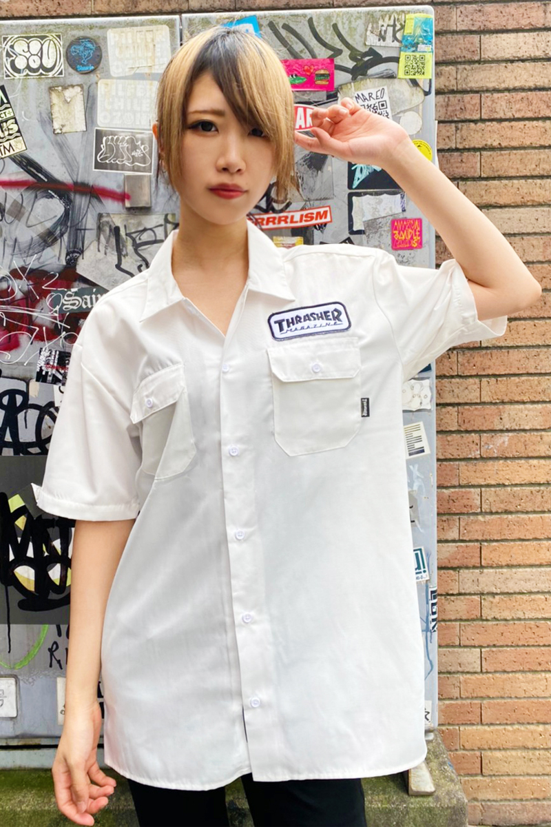 THRASHER (スラッシャー) TH5179 S/S WORK SHIRT WHITE