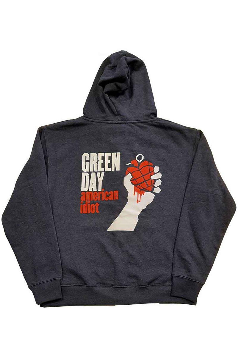 GREEN DAY UNISEX ZIPPED HOODIE: AMERICAN IDIOT (BACK PRINT)