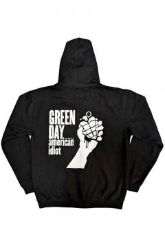 GREEN DAY UNISEX ZIPPED HOODIE: AMERICAN IDIOT (BACK PRINT