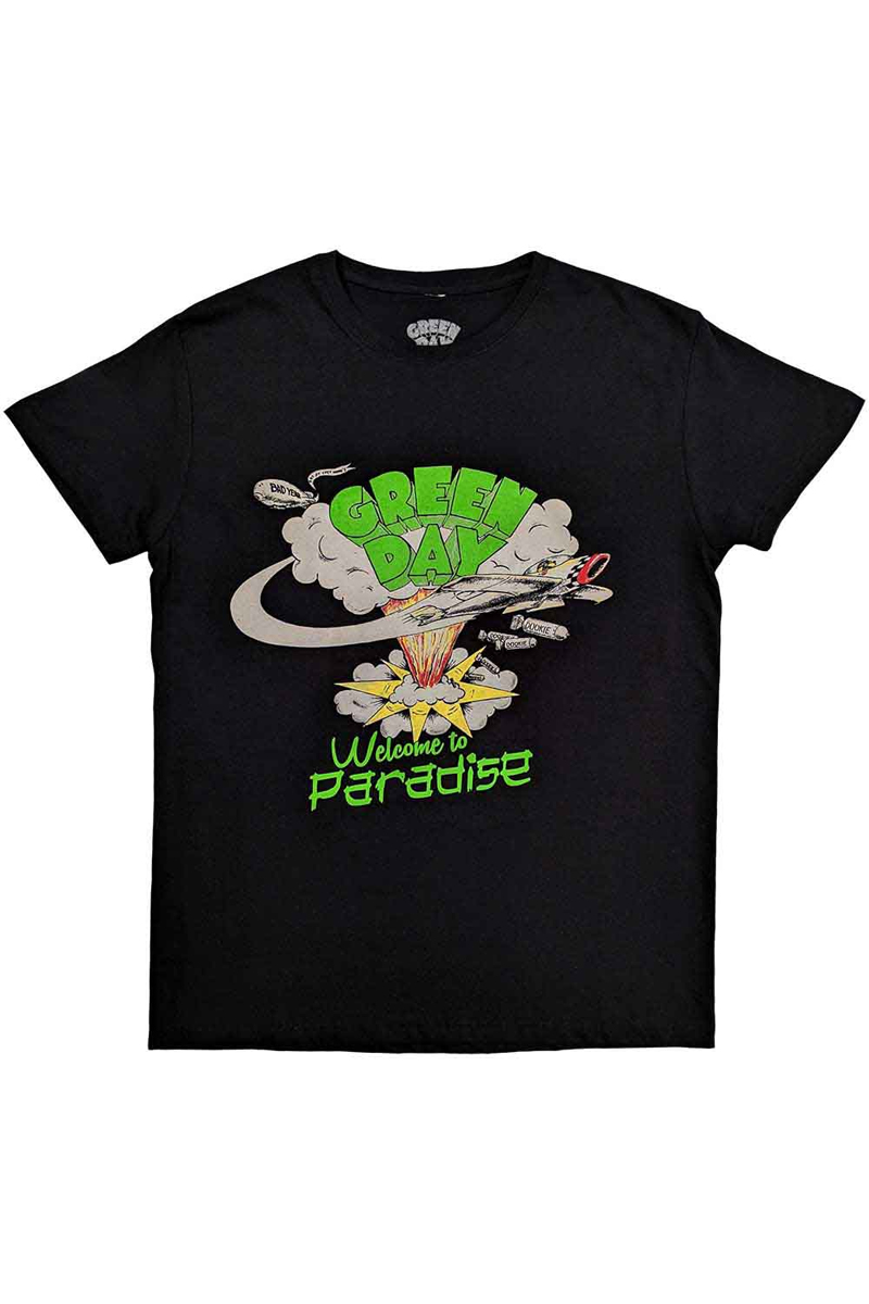 【予約商品】GREEN DAY バンドTシャツ ユニセックス : WELCOME TO PARADISE BLACK