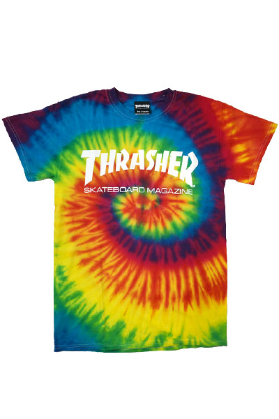 ロックファッション、バンドTシャツ のGEKIROCK CLOTHING / THRASHER SKATE MAG TIE DYE TEE  TH8101RTD WHT