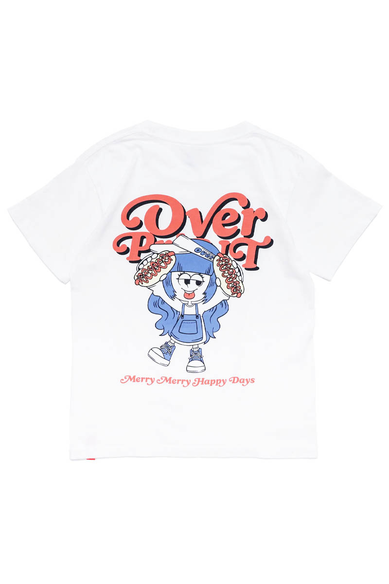 over print (オーバー・プリント) MERRY MERRY Ladies mini Tee - White