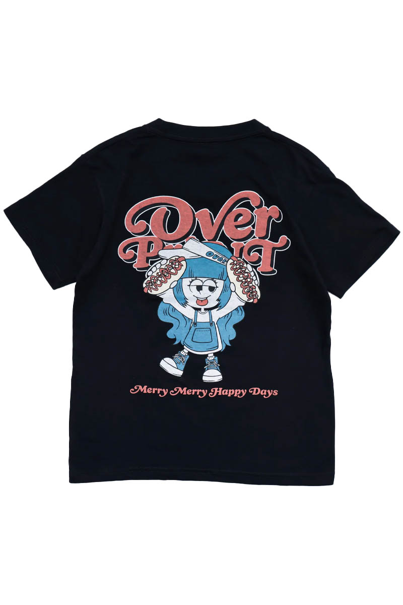 over print (オーバー・プリント) MERRY MERRY Ladies mini Tee - Black