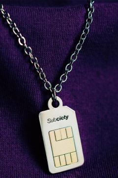 Subciety (サブサエティ)  BRASS SIM CARD NECKLACE SILVER