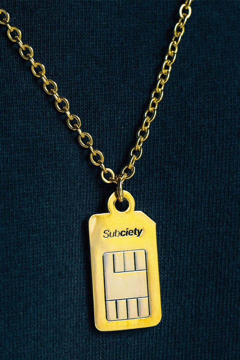 Subciety (サブサエティ) BRASS SIM CARD NECKLACE GOLD