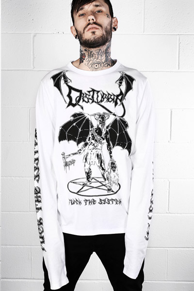 DISTURBIA CLOTHING FTS LONG SLEEVE WHITE
