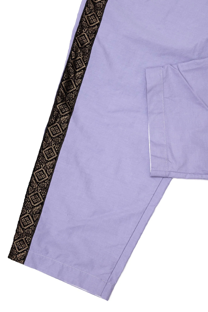 ロックファッションバンドTシャツ のGEKIROCK CLOTHING  over print オーバープリント SIDE LINE  Nylon Reflector Easy Pants LAVENDER