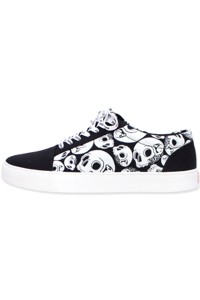 ロックファッション バンドグッズのgekirock Clothing Acolasia スカルスニーカー Black