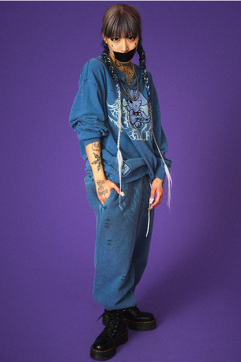 GALFY (ガルフィー) 染め染めわんちゃんボロボロンTee NAVY GALFY (ガルフィー) 染め染めわんちゃんボロボロンTee NAVY
