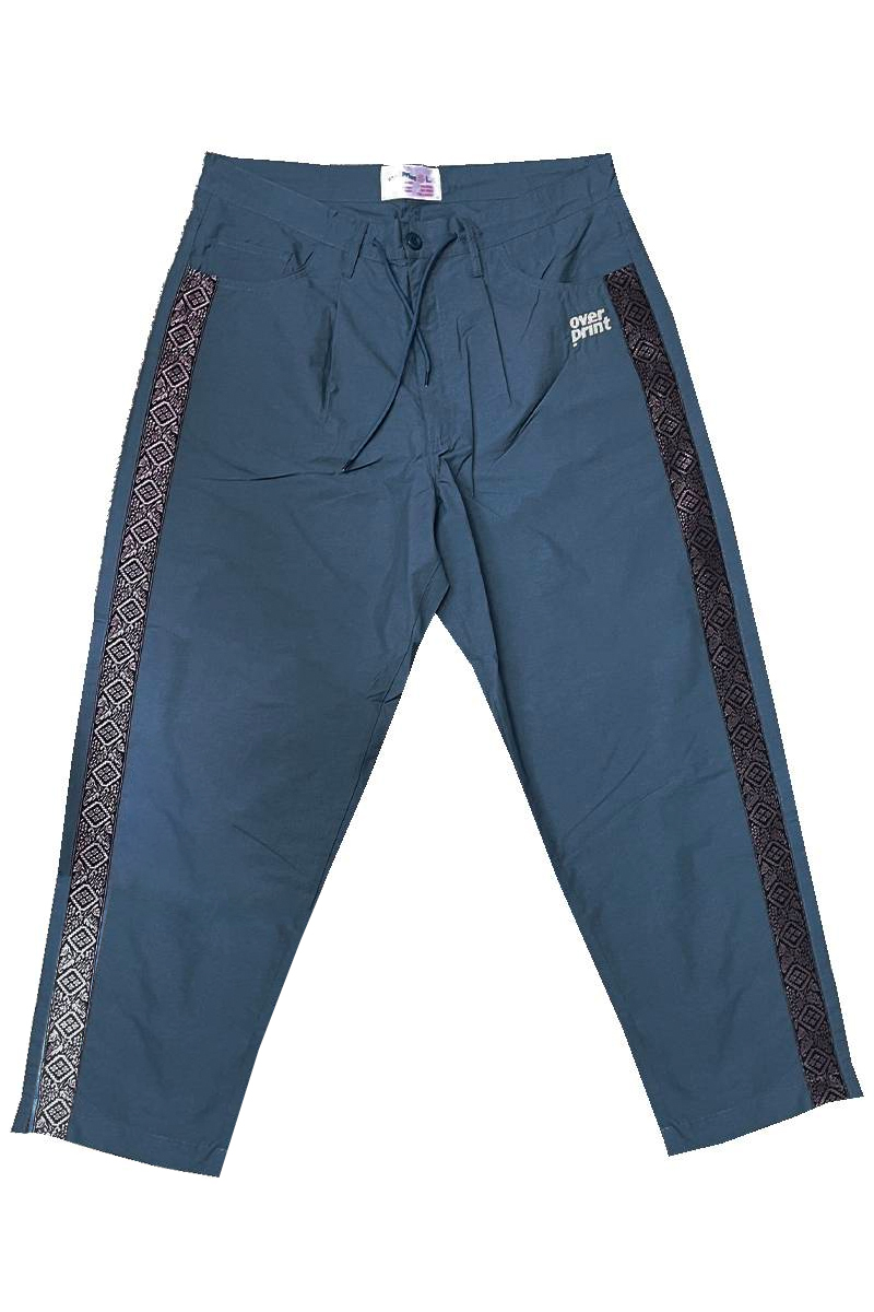 over print (オーバープリント) SIDE LINE Nylon Reflector Easy Pants BLUE