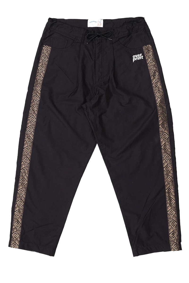 over print (オーバープリント) SIDE LINE Nylon Reflector Easy Pants BLACK