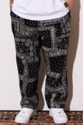 Subciety (サブサエティ) PAISLEY SLACKS- BLACK